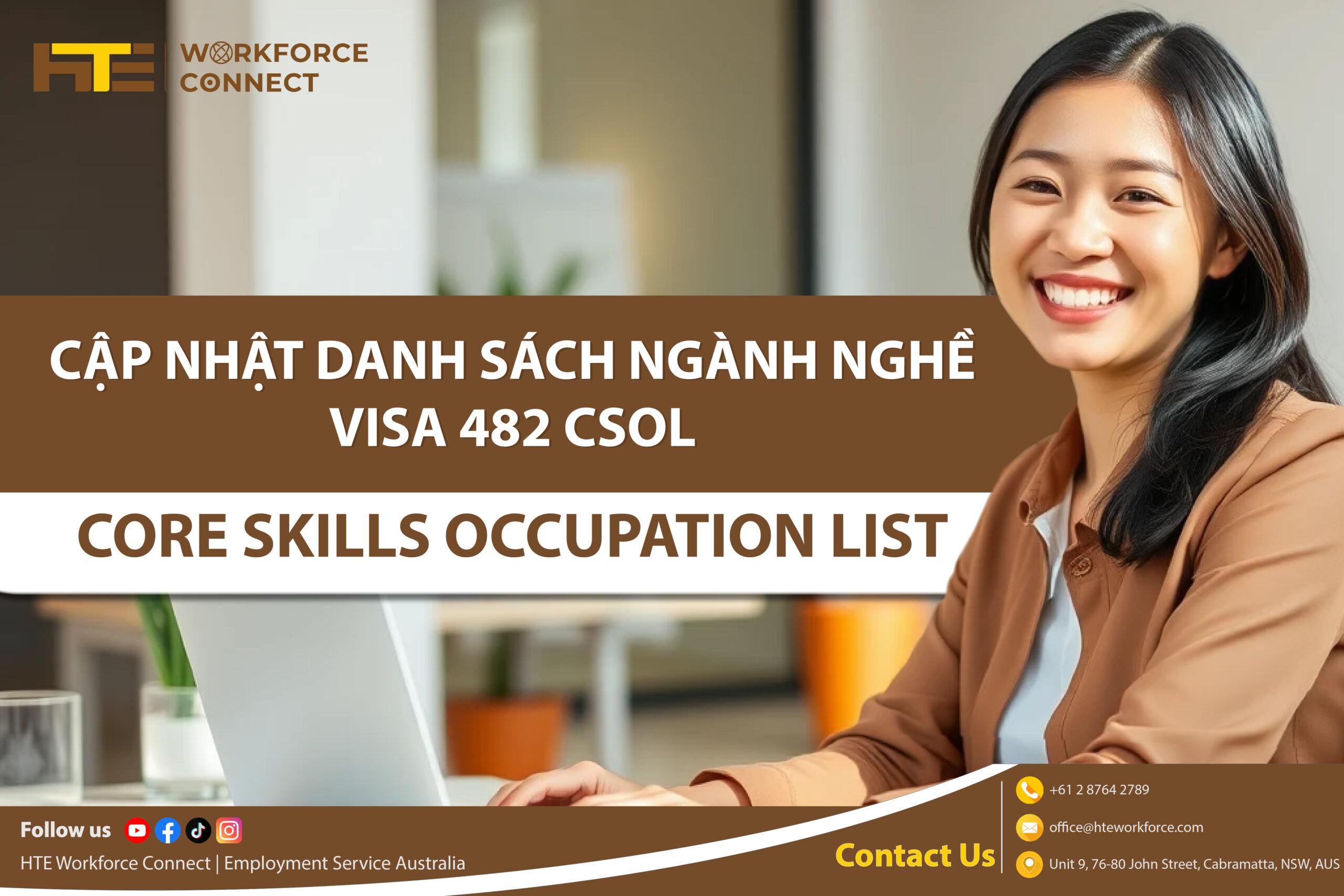 cap nhat danh sach nganh nghe visa 482 csol - core skills occupation list