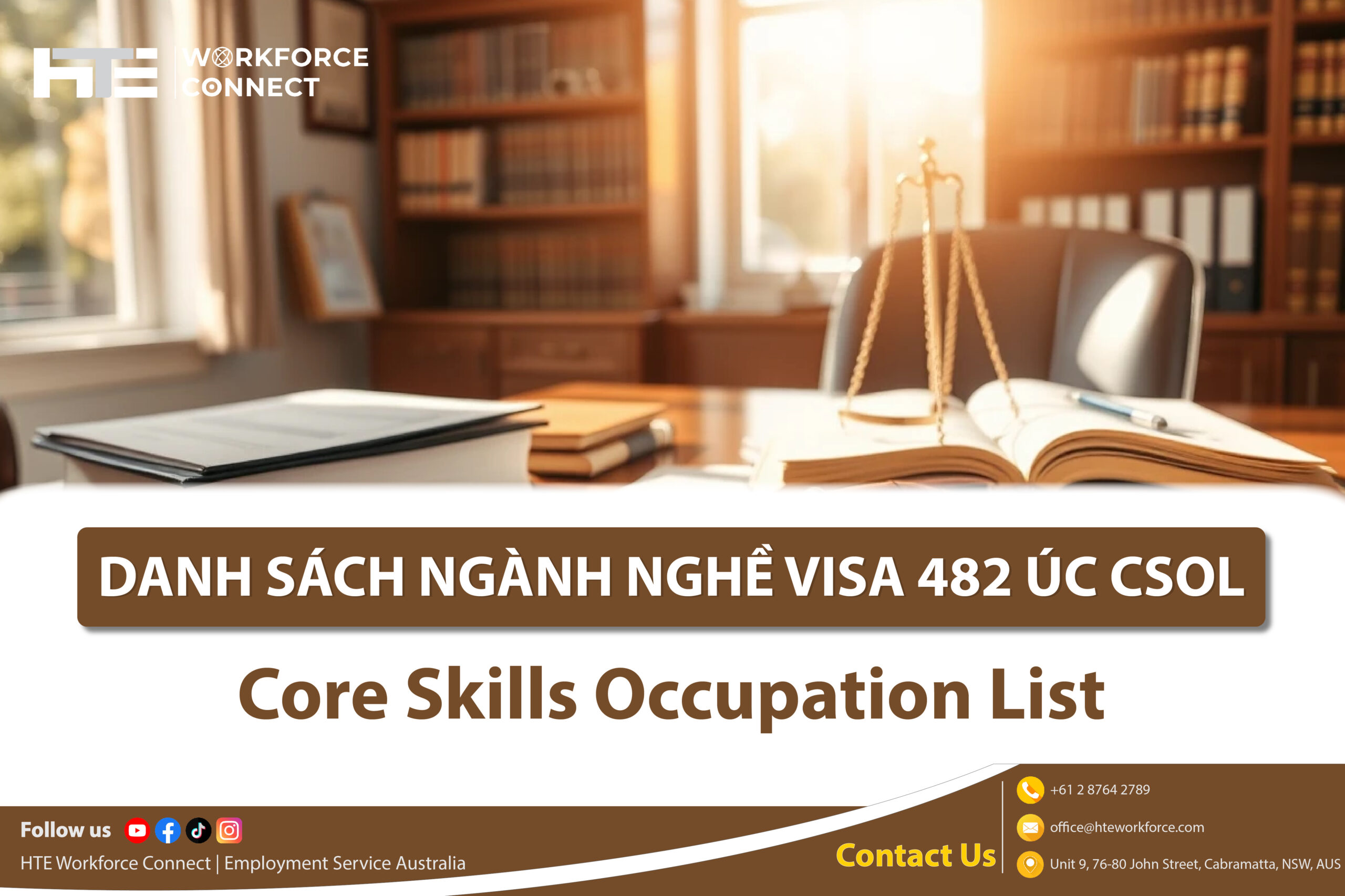 danh sach nganh nghe visa 482 uc csol - core skills occupation list